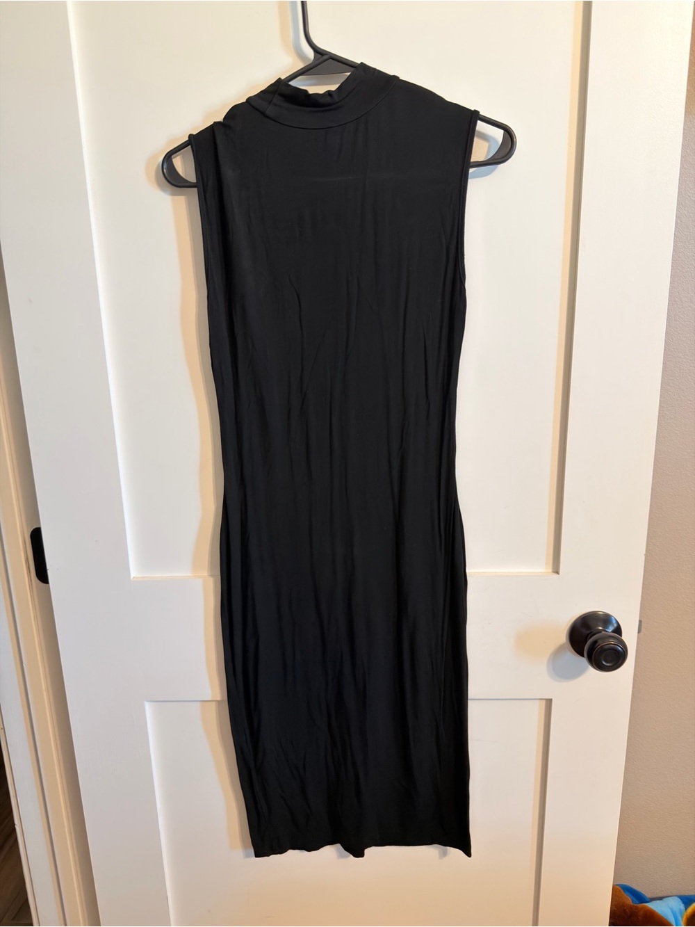 SHEIN Black Sleeveless Mock-Neck Midi Dress